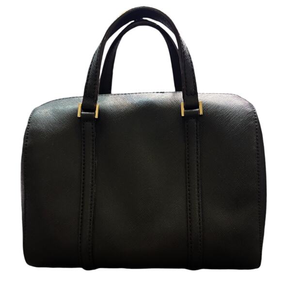 KATE SPADE Saffiano Leather Boston Handbag Black Dual Top Handle Zip Purse EUC - Picture 2 of 9